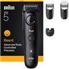 Braun Trimmer per barba Series 5, + 4 strumenti per lo styling, lama estremamente affilata, tempo di 120 minuti, graduazione PrecisionWheel per regolazione e blocco precisi, BT5520, nero