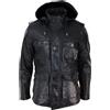 ZAYN LEATHER Cappotto giacca pelle cappuccio staccabile lunghezza fianchi stile safari tel...