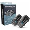 INTERPHONE U-Com 7R - Doppio - Interfono Moto Bluetooth 5.2 Rimovibile e Batteria Integrata 15 ore Autonomia, 4 Moto 1 Km, Compatibile TFT e GPS, Impermeabile, Speaker 32mm, per tutti i Caschi