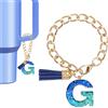 uxcell Charm per Stanley Tumbler con Lettera, Accessori Keychain Blu