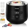 FOHERE Yogurtiera Elettrica con 2 XXL Vasetti da 2000 ml e 1400 ml 4 * 125 ml