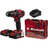 Einhell Set Trapano Percussione con Batterie TE-CD 18/40 Li-i +64, 2x2.0 Ah, PXC