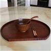 Insalatiera in design mezza luna bordi levigati frassino 36x32x1,6 c