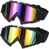 uxcell 2 Pcs Occhiali Moto Cross, Nero Opaco Lenti Colorate/Dorate