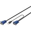 ‎Assmann Digitus DS19231 Cavo Triplo per Console con Switch KVM per Server USB/Ps2, 1.80