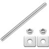 uxcell Barra filettata M10x140mm, acciaio inox 304, con dadi e rondelle