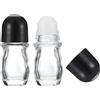 uxcell Bottiglie roller in vetro da 30ml, 2 pezzi per massaggio antiperdita, nero
