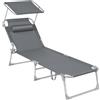 SONGMICS Lettino Prendisole Sedia a Sdraio Pieghevole 193 x 53 x 29 cm Max Portata 150 kg