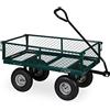 Relaxdays Carrello a Mano, Pratico Carretto per Il Giardino, per Trasporto Caric