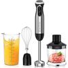 Bonsenkitchen Frullatore a Immersione 4-in-1, Piede in Acciaio Inox, 1000W | Mix