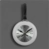 Orologio a Forma di Padella Nero Orologio da Parete in Metallo Acciaio Inox