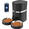 WellToBe Wifi Distributore Automatico di Cibo per Due Gatti, Alimentatore Automa