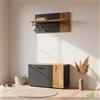 SET MOBILE INGRESSO ATTACCAPANNI 2 ANTE LISTELLI ROVERE ANTRACITE 80X30X48 CM