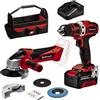 Einhell Perceuse-visseuse sans fil TE-CD 18/40 Li + meuleuse dâ€™angle sans fil TC-AG 18