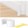 Romon Battiscopa In Pvc, Battiscopa Adesivo Flessibile Impermeabile Bianco Larghezza 7cm Lunghezza 5m, Tagliabile, Modanatura Per Cucina E Bagno
