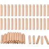 uxcell 60Pcs per Legno Pioli Cavicchi 6mm x 30mm con Estremità Smussate