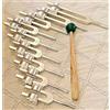 TR Tuning Fork Sacred Solfeggio Weighted Silver Set di 9 con martello e custodia...