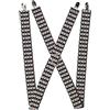 Buckle-Down Suspenders, Skull Bow Black White Red 1.5-Inch Wide Regular