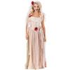 Chaks Costume da sposa fantasma Cristina da donna con velo, colore rosso crema