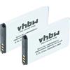 vhbw 2x Batteria per JCB Toughphone Tradesman Two TP127 Tradesman 2 650mAh