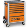 Beta - BW C24S/7-O Cassettiera per Attrezzi Portatile con 7 Cassetti con Piano di lavoro in ABS ad alta resistenza - Arancione