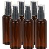 uxcell 6 Flaconi viaggio 3.4oz/100ml con pompa, per bottiglie, marrone