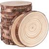 ilauke 16 dischi in legno naturale, 11-12 cm, dischi rotondi in legno grezzo, pe