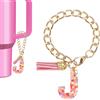 uxcell Charm Letter per Stanley Tazza Accessori Ciondolo Chiave Rosa