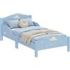AIYAPLAY Letto Montessori per Bambini 3-6 Anni, 146x76.5 cm per Cameretta, Blu