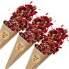 uxcell 30 Pcs Conetti Coriandoli Fiori Secchi con Petali di Rosa e Adesivi per Rosso