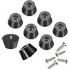 uxcell 24 pezzi piedini in gomma con viti per protezione (nero, 1"H x 1.8"D)