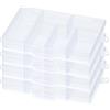 4 Pezzi Organizzatore Charm per Unghie 6 Griglie 4.7x3.4x1 Trasparente