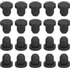 uxcell 20 pezzi tappi in gomma nera per fori 6.5mm, per 6-6.3mm/0.24-0.25"