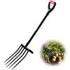 VEVOR Forca da Giardino a 5 Punte con Manico in Metallo, Forca da Scavo Resistente da 1050 mm con Impugnatura a Y, Forca da Vanga in Acciaio Forgiato per Fieno, Compostaggio