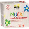 Kreul 28400 - Mucki luminous fabric - finger paint, 4 x 150 ml in yellow, red, b