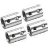 uxcell Rotondo Dado M10 M4 Filo Manicotto Blocco Asta Adattatore Argento 4pz