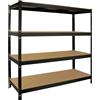Monster Racking Scaffale in Acciaio Senza Bulloni Q-Rax Nero Largo 160cm per Magazzino e Box