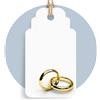 PuntoCasaStore 30 tag in cartoncino bianco fedi oro bomboniera segnaposto matrimonio nozze
