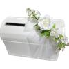 PuntoCasaStore Baule Scatola Porta Buste Matrimonio Nozze Seta Avorio con Foro Strass Tulle e F