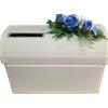 PuntoCasaStore Baule Scatola Porta Buste Matrimonio con Foro e Strass 38x23x25 cm Avorio Fiore