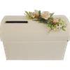 PuntoCasaStore Baule Scatola Porta Buste Matrimonio con Foro e Strass 38x23x25 cm Avorio Fiore