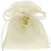 PuntoCasaStore 12 pz soraya bag sacchetto bianco con cuore 10x12 cm bomboniera portaconfetti