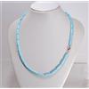 COLLANA ARGENTO 925 CANNETTINE E PALLINI DI PASTA TURCHESE GLN 0300