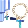 uxcell Charm per Stanley Tumbler - Lettera T Accessori Portachiavi Blu