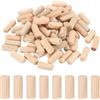uxcell 95 Pezzi per Cavicchi in Legno 5/16" x 3/4" con Scanalature per Montaggio