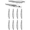 uxcell 10Pcs Fermagli a Coccodrillo, 35/28.8x5mm(LxP) per Riccioli Argento