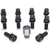 H&R Set Bulloni Ruota sferici R13 M14x1.50 - Lunghezza 36mm - Nero - 10 Pezzi (PE. per Audi S5) - incl. Bulloni Antifurto