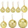uxcell Palline specchiate 32Pcs per feste, 1,2,3,4 pollici con anello dorato