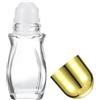 uxcell Bottiglie Roller Vuote in Vetro 50ml, 1 Pezzo per Massaggio Antiperdite Oro