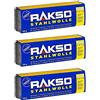 RAKSO Set di 3 fascette in lana d'acciaio, 200 g, fine 000, taglio intermedio di vernice, vernice lucida, rame, ottone e olio, cera su legno